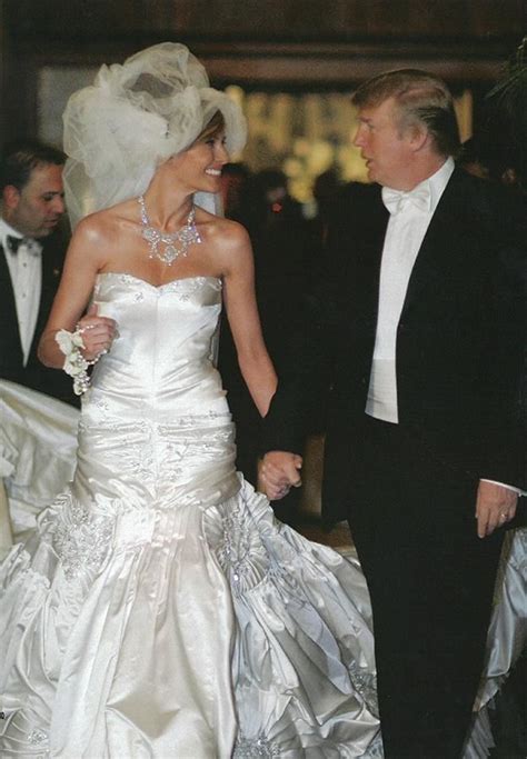 melania trump wedding gown photo.